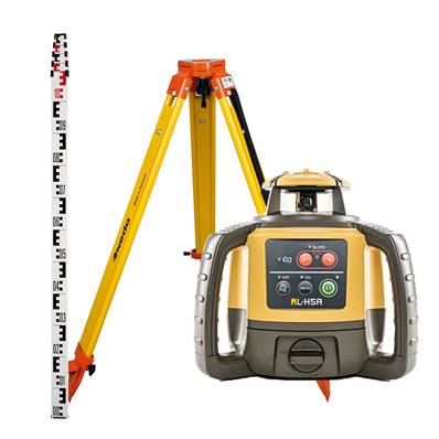 Kit laser rotatif Topcon RL-H5A - Avec cellule, trépied pro bois et mire 4 m