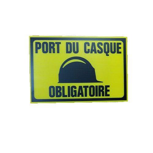 Plaque de chantier - Port du casque obligatoire - Dimensions 300 X 200 mm