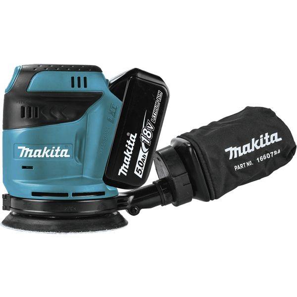 Ponceuse excentrique sans-fil Makita 18 V 125 mm - 2 batteries+coffret+chargeur