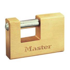 Cadenas en laiton rectangulaire Master Lock- Largeur 76 mm - Anse acier