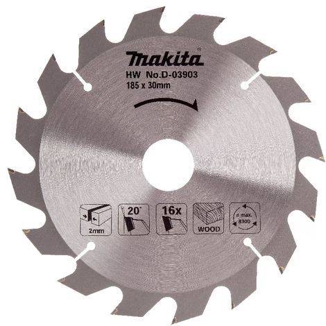 Lame Makita pour Scie circulaire D-03903 carbure standard bois - 185 x 30 mm