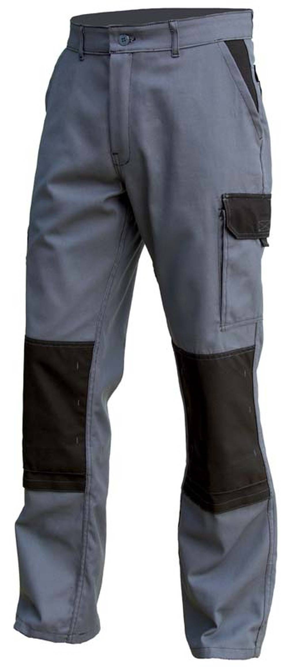 Pantalon TYPHON Gris/Noir - 310gr/m2 - Poche genoux EN14404 Cordura - T0 (36-38)