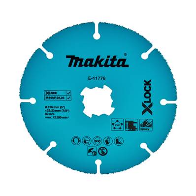 Disque à tronçonner Makita X-Lock - PVC, Plâtre, Tôle - Ø 125 mm - Alésage 22,2