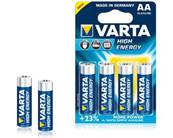 Piles alcalines Varta Longlife Power - AA - LR06 - Le blister de 4