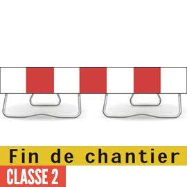 Panneau de signalisation Bipied - 1400x200mm - K2 - CL.2 - Verso Fin de chantier