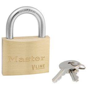 Cadenas laiton s'entrouvrant Master Lock - 50mm - Anse acier - Clés identiques