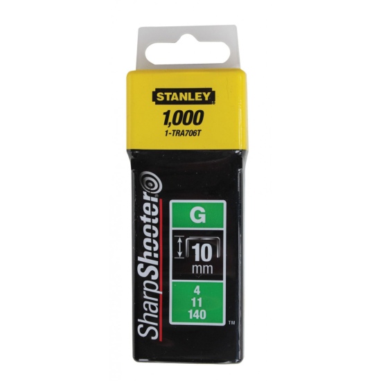 Agrafes 10 mm type G Stanley - Boite de 1000 pièces