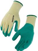 Gants latex vert - Support polyester/coton - Dos aéré - Singer - Lot de 10